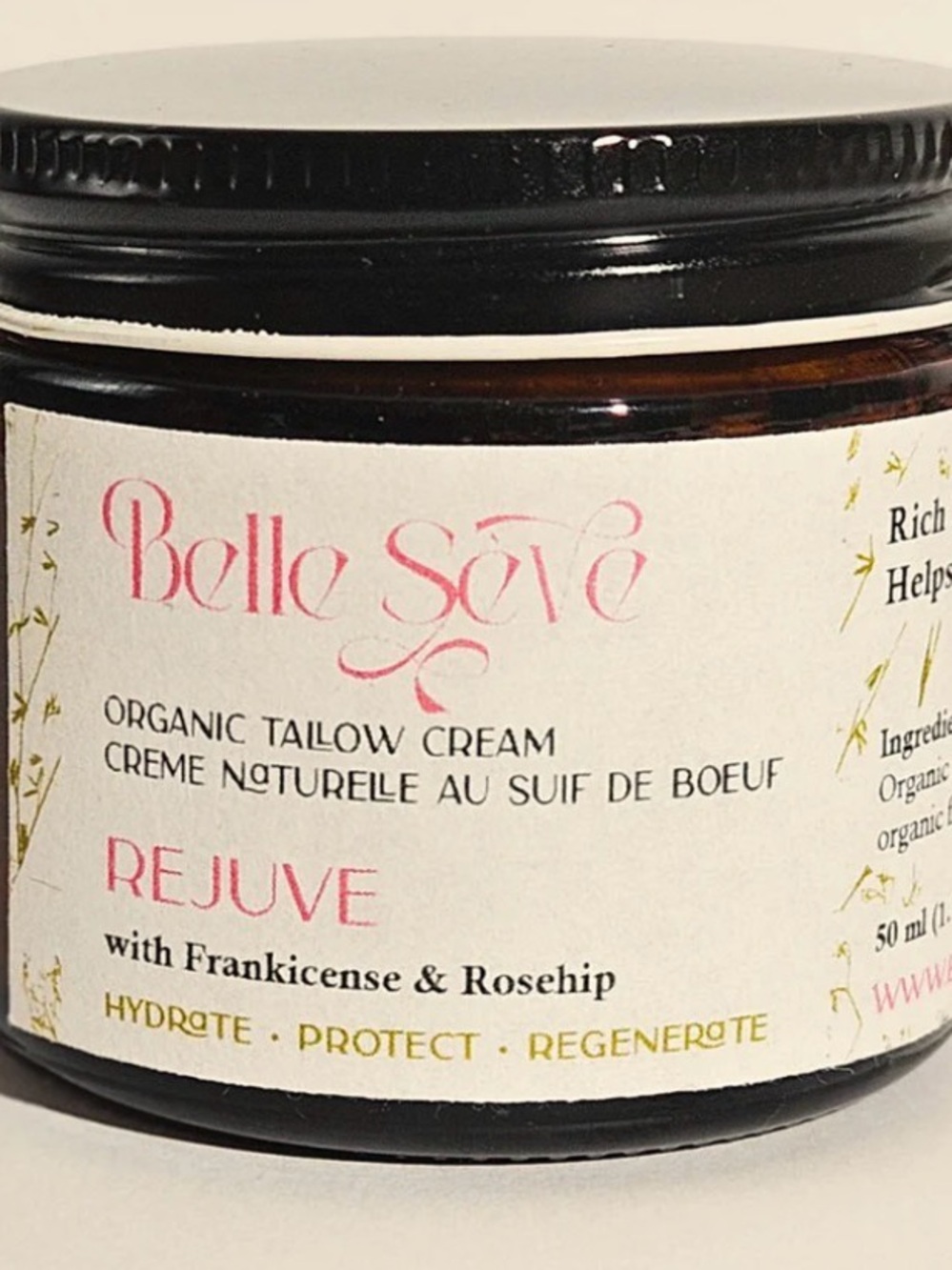 Belle Sève Rejuve Organic Tallow Cream - excellent for fine lines and wrinkles